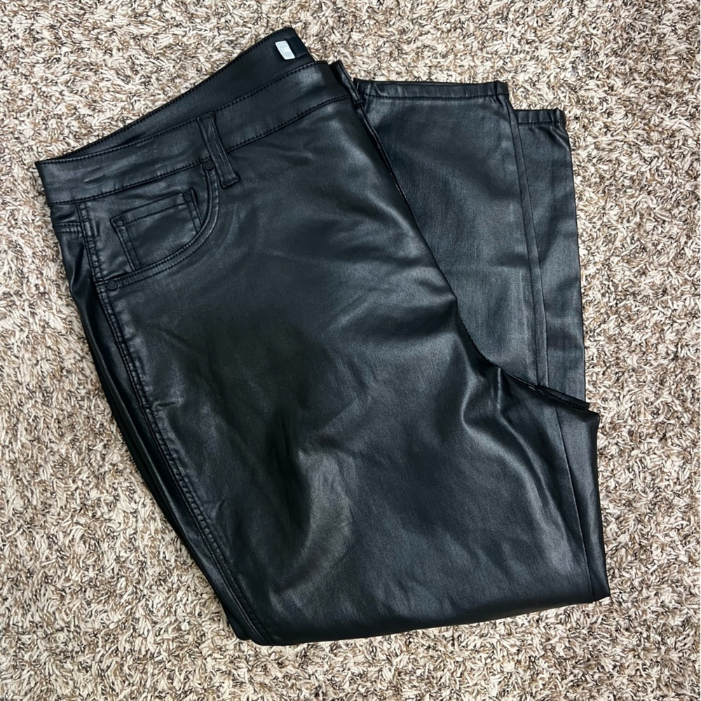 NWOT Kut From The Kloth Coated Leather Black Jeans - Picture 1 of 6